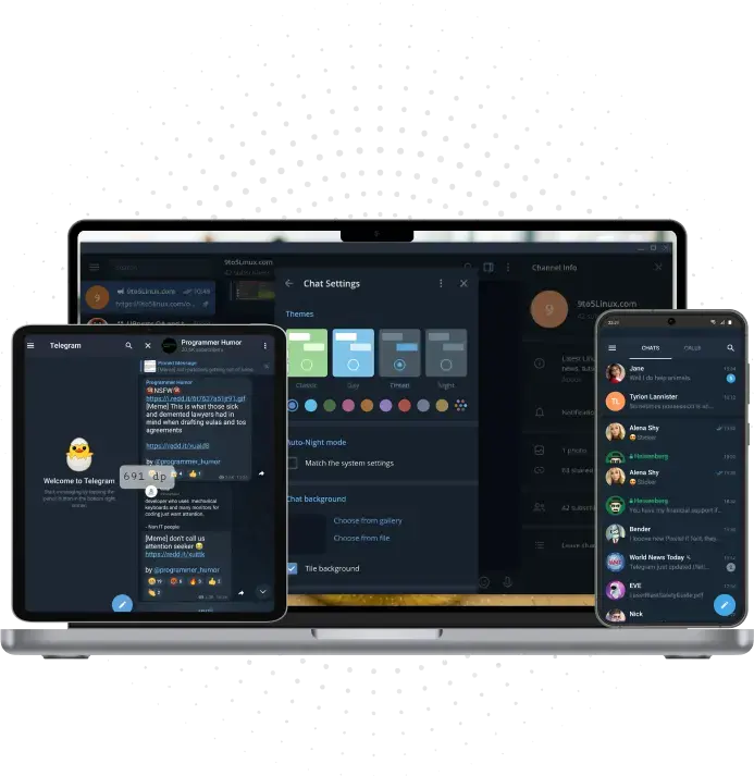 Telegram Mod APK Channels & their features for Android and iOS 6 Synchronized Across All Devices 1 1 2