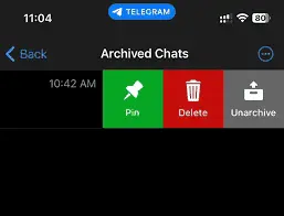 How to archive a chat in telegram